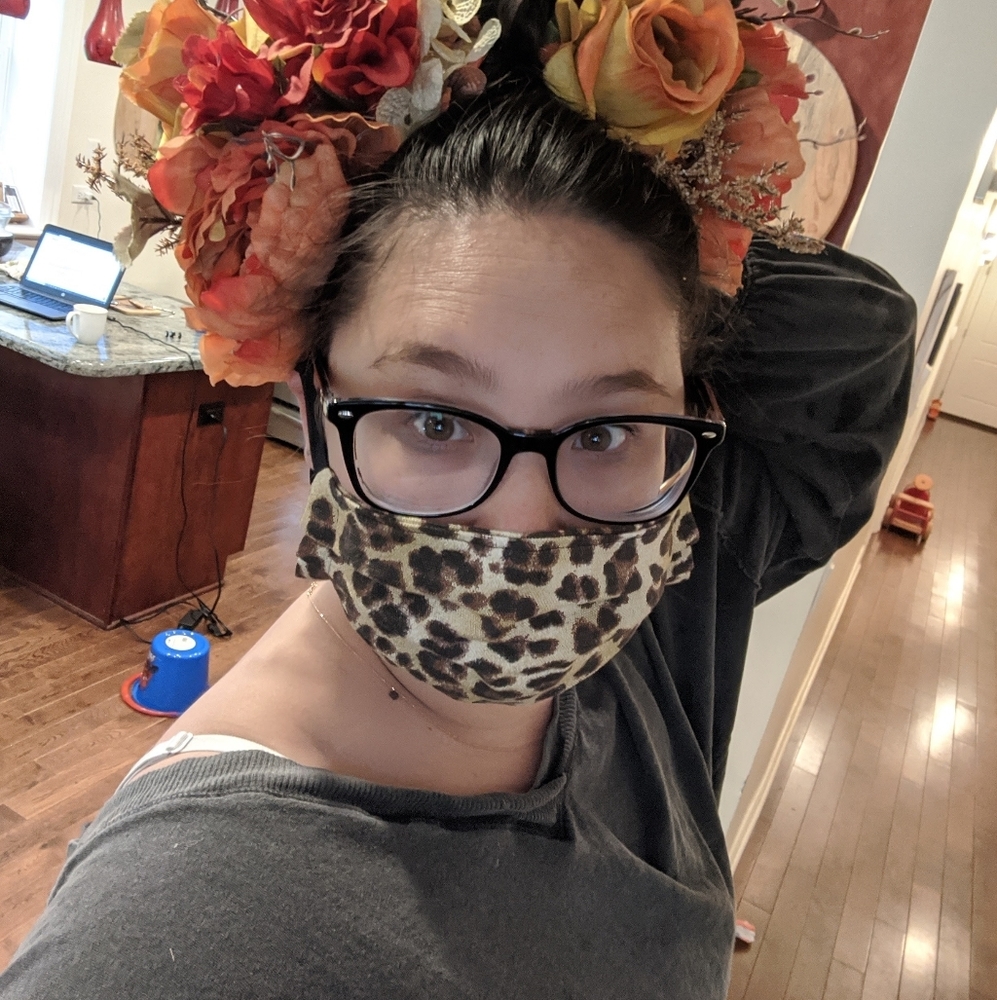 Leopard print face mask